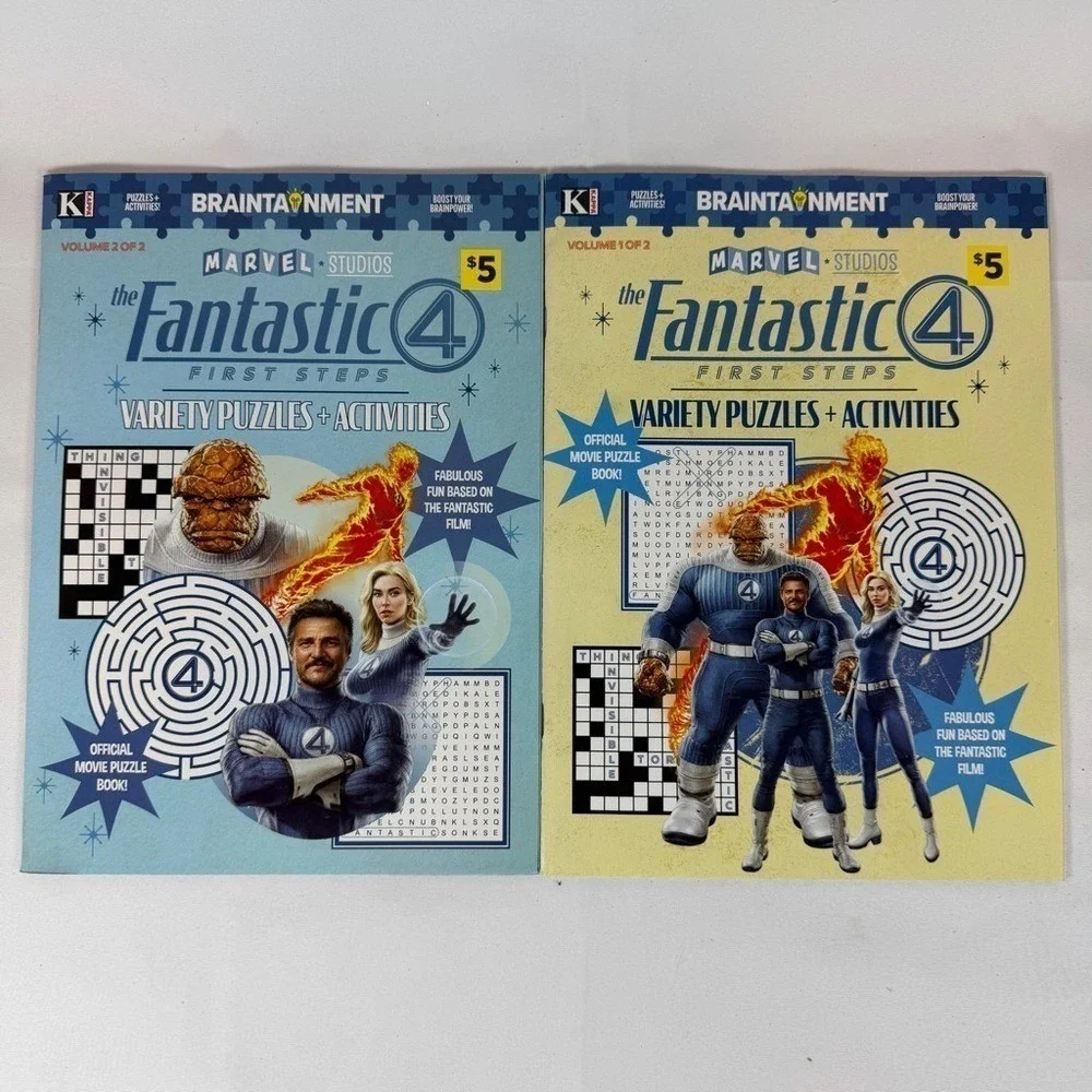 Marvel Studios Fantastic 4 First Steps Variety Puzzles Activities Vol 1 & 2 Set